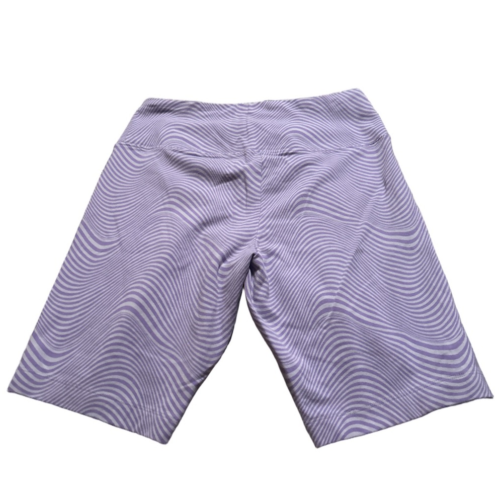 Women's NOBO Purple Swirly Striped Bike Shorts Size Large